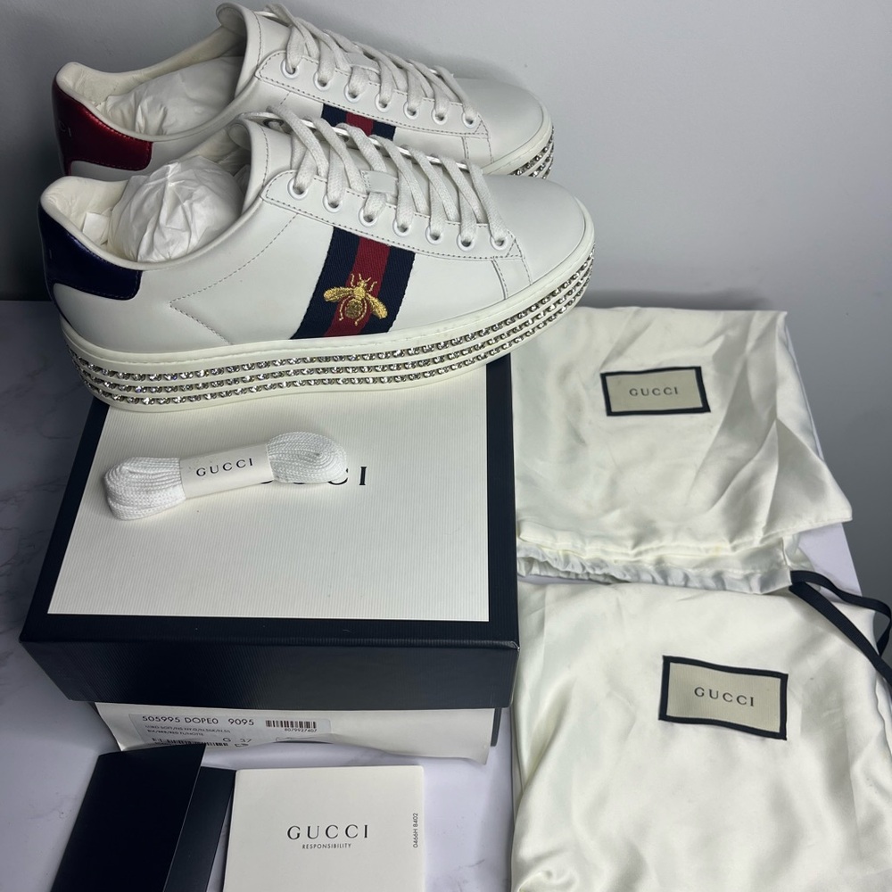 Gucci ace crystal sneakers